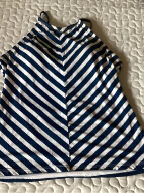 Liz Claiborne Navy and White Striped Swim Tankini